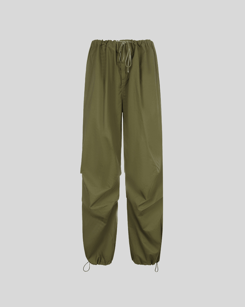 Ruched Low Waist Baggy Cargo Pants Y2K Green/Brown/White Low Waist –  KIWEKIWI