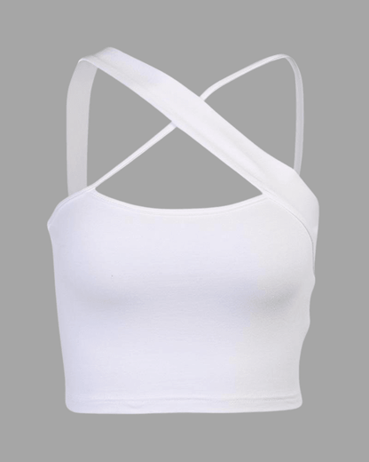 Solid Crossover Cami Top white