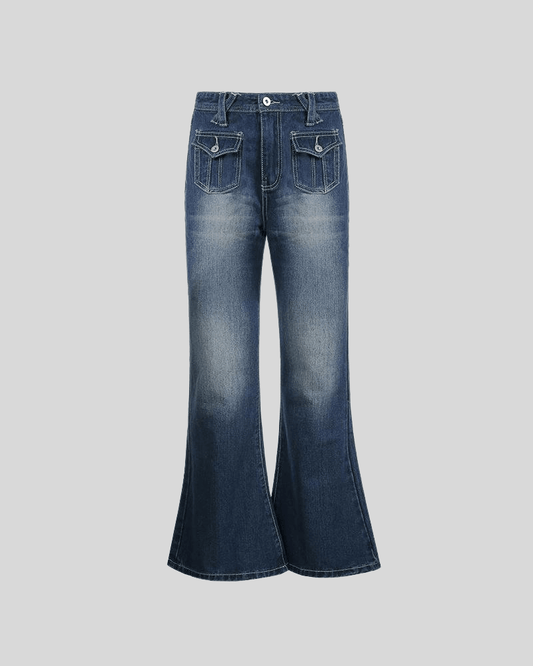 Vintage Faded Pocket Cargo Jeans