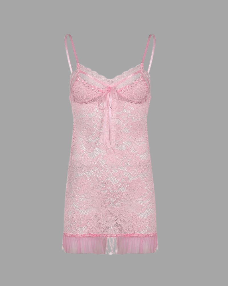 pink Lace Slip Bodycon Dress