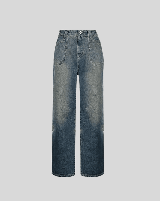 Vintage Faded Pocket Cargo Jeans