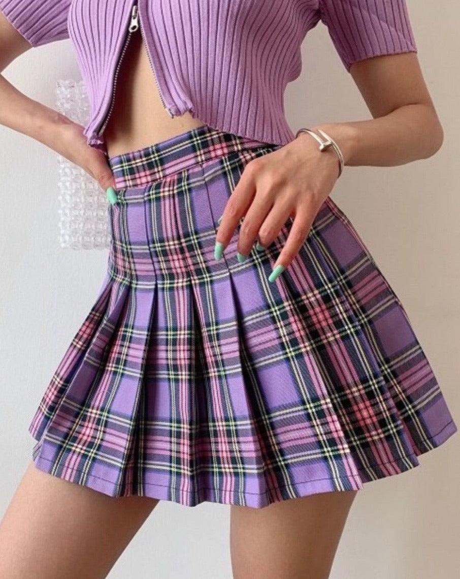 Pleated Tennis Skirt - Purple