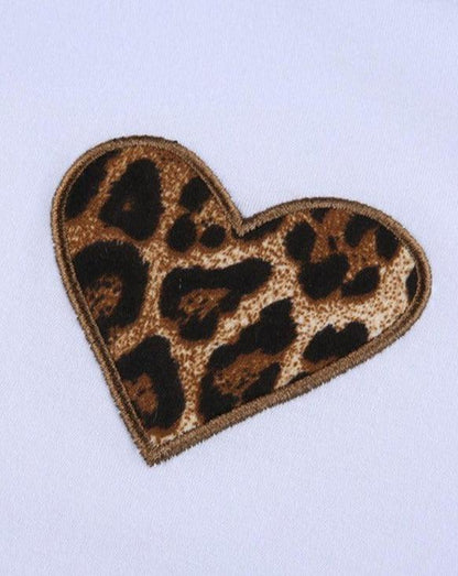 Leopard Heart Patch Long Sleeve T-Shirt - KIWEKIWI