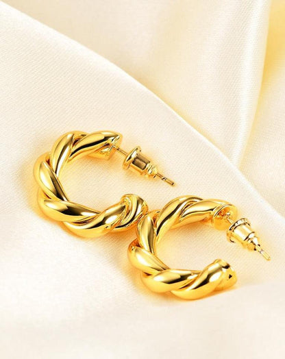 Metal Geometric 18K Gold Plated Earring Dropped