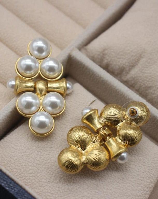 Vintage Grape Imitation Pearls Dropped Earrings