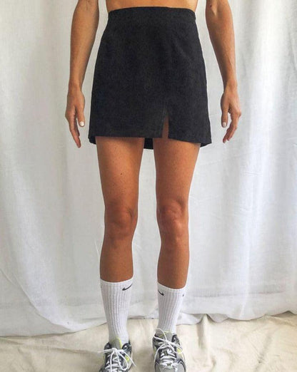 Corduroy Split Leg Mini Skirt - KIWEKIWI