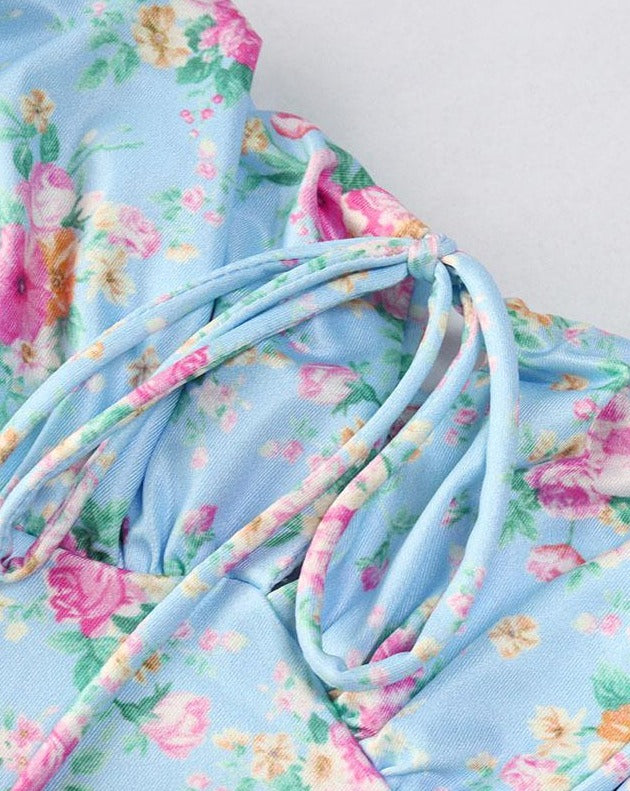 Floral Tie Strap Maxi Dress