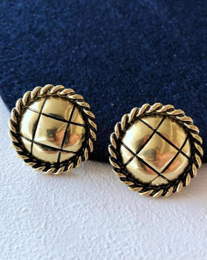 Vintage Metel Gemstone Dropped Earrings