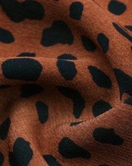 Boho Leopard Print Long Sleeve Mini Dress brown