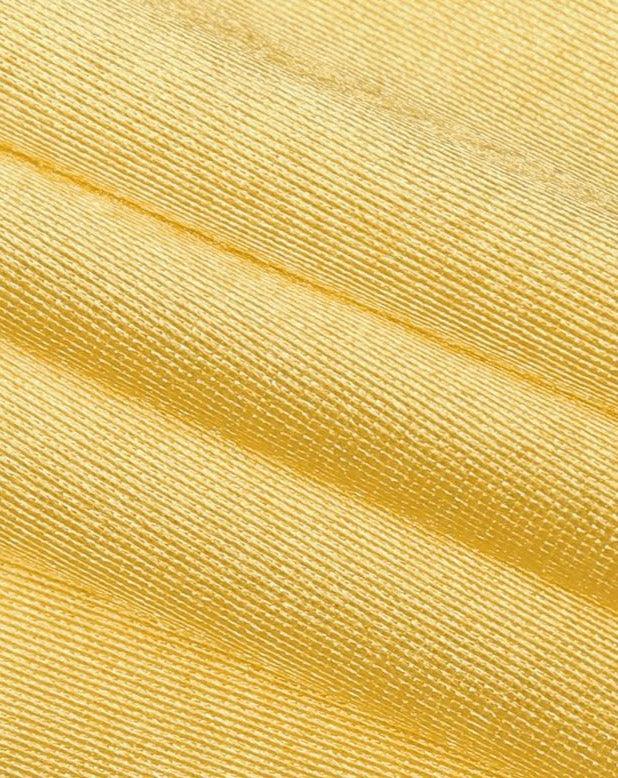 Satin Off-Shoulder Fishbone Bodycon Dress yellow