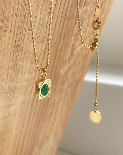 Emerald Colored Pendant Necklace