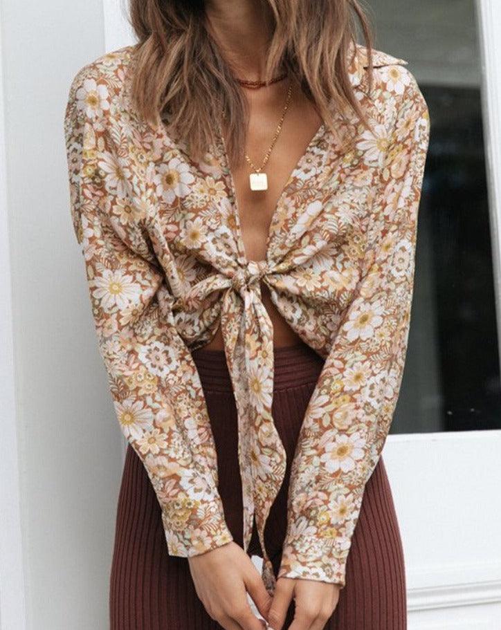 Floral Long Sleeve Blouses